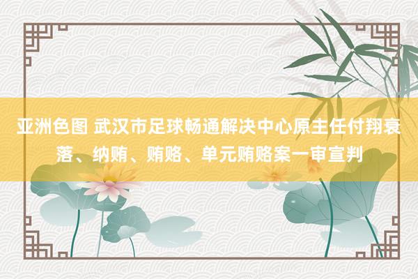 亚洲色图 武汉市足球畅通解决中心原主任付翔衰落、纳贿、贿赂、单元贿赂案一审宣判