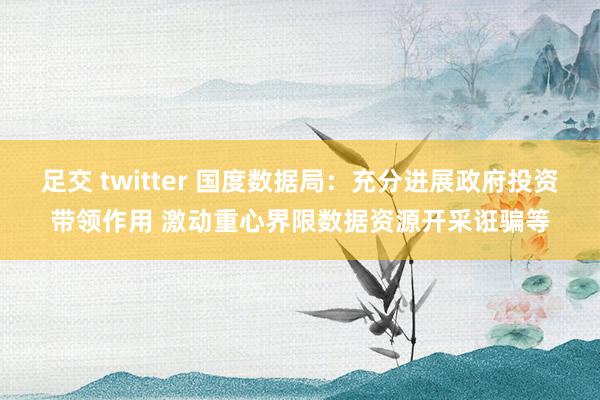 足交 twitter 国度数据局：充分进展政府投资带领作用 激动重心界限数据资源开采诳骗等