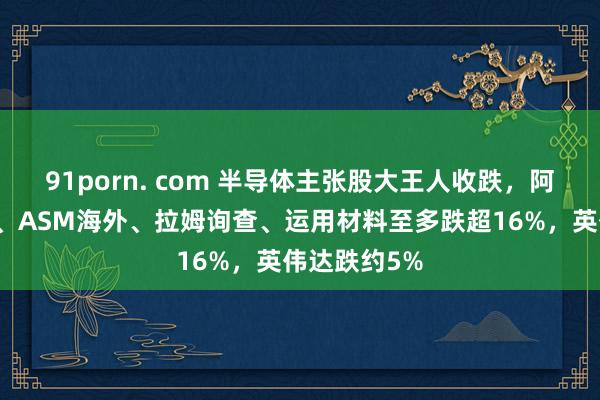 91porn. com 半导体主张股大王人收跌，阿斯麦、科磊、ASM海外、拉姆询查、运用材料至多跌超16%，英伟达跌约5%