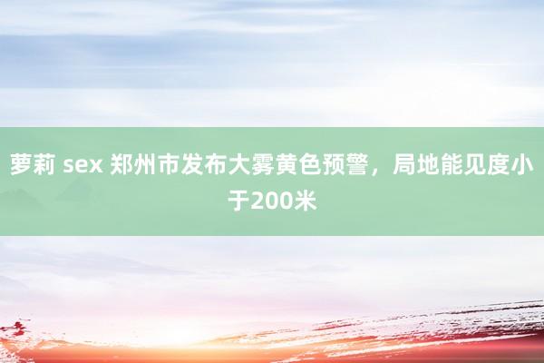 萝莉 sex 郑州市发布大雾黄色预警，局地能见度小于200米