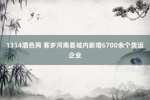 1314酒色网 客岁河南县域内新增6700余个货运企业
